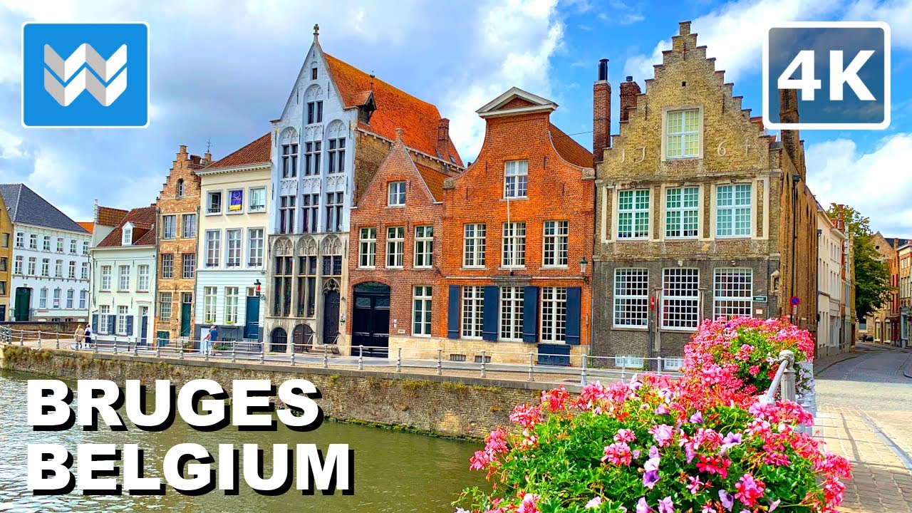 [4K] Bruges (Brugge) Belgium 🇧🇪 2022 Historic City Center Walking Tour & Travel Guide 🎧 Binaural