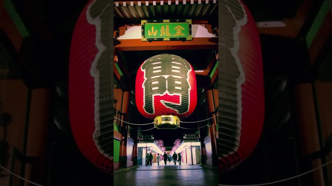 Asakusa Kannon Sensoji Temple Night Walk  | Tokyo Aesthetic Travel Guide Book #shorts #asakusatokyo